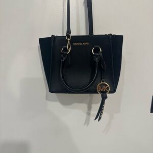 Michael Kors Black and Gold Satchel